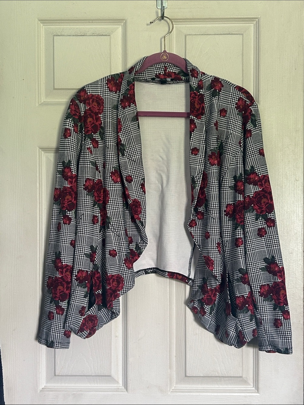Torrid floral houndstooth print ponte blazer jacket size 1X